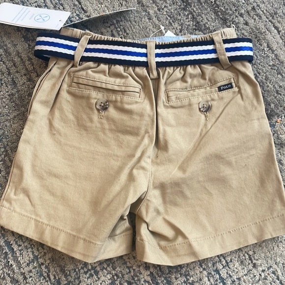NWT Ralph Lauren khaki shorts with detachable blue and white striped belt - Picture 10 of 10